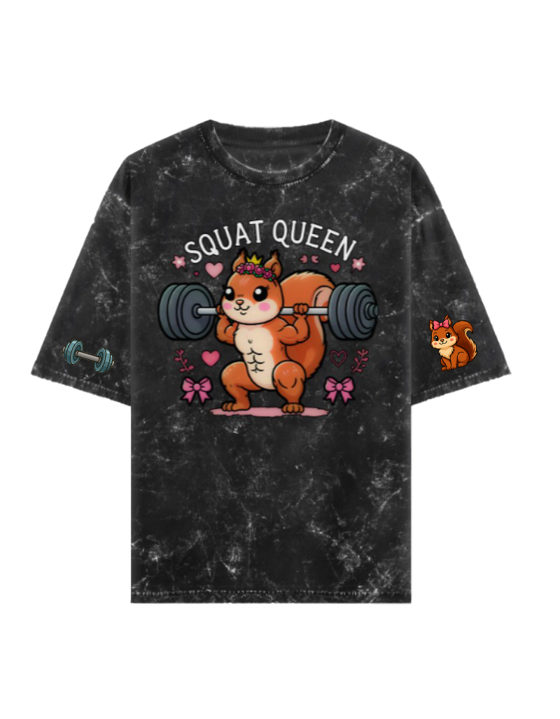 ๐ฟ๏ธ Squat Queen Oversized Acid Washed Tshirt