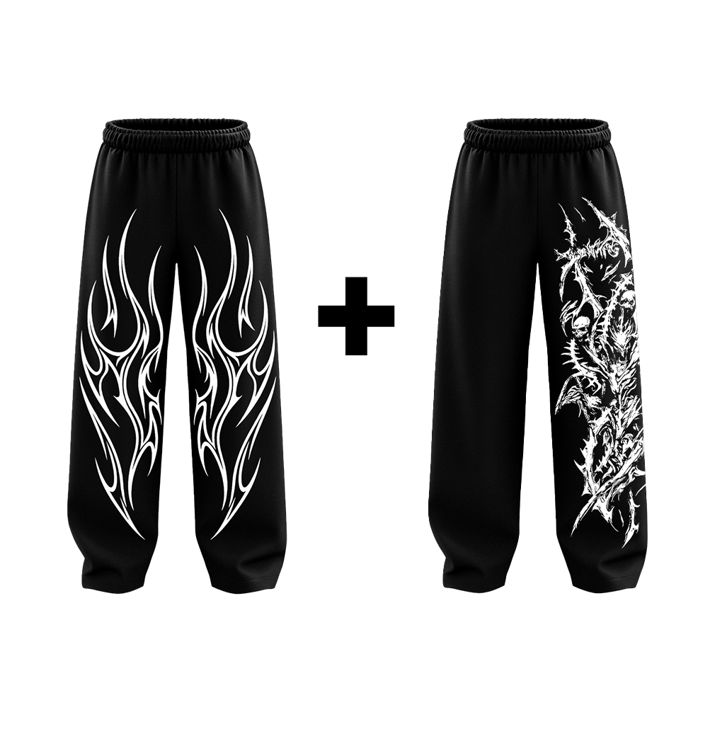 Bundle of 2 Straight Fit Baggy Pants