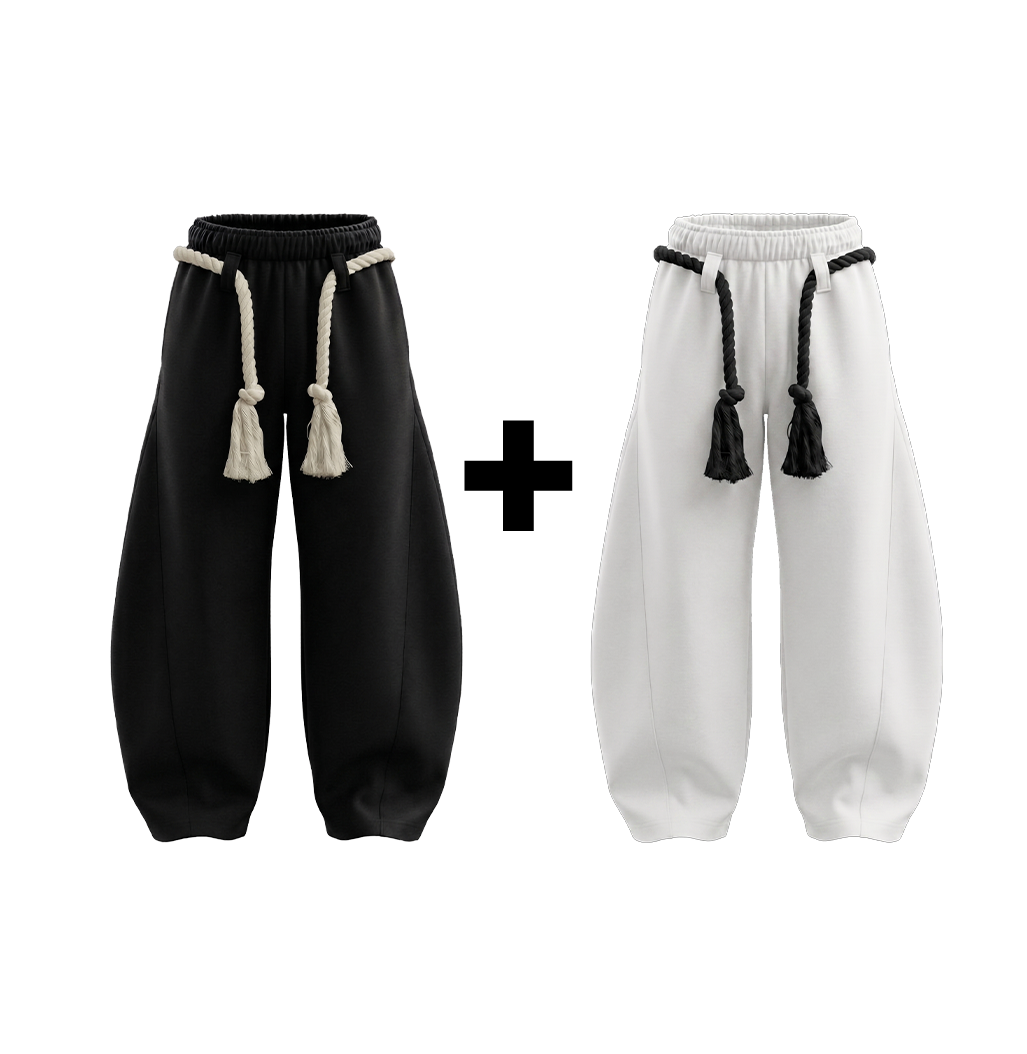 TOGI Rope Grey + Black Balloon Super Baggy Heavy Pants