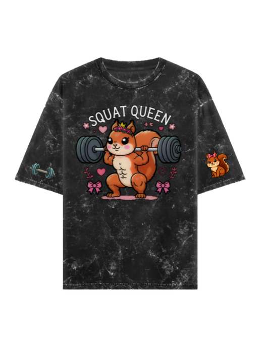 🐿️ Squat Queen Oversized Acid Washed Tshirt