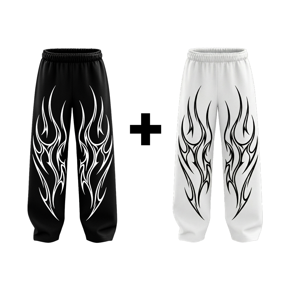 Bundle of 2 Straight Fit Baggy Pants