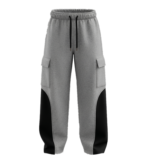 GREY Panelled UNISEX Cargo Pants