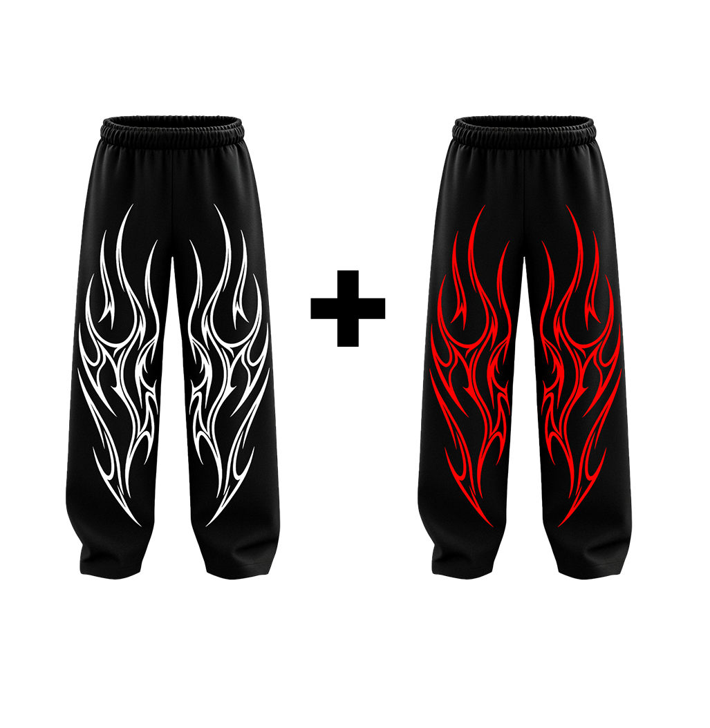 Bundle of 2 Straight Fit Baggy Pants