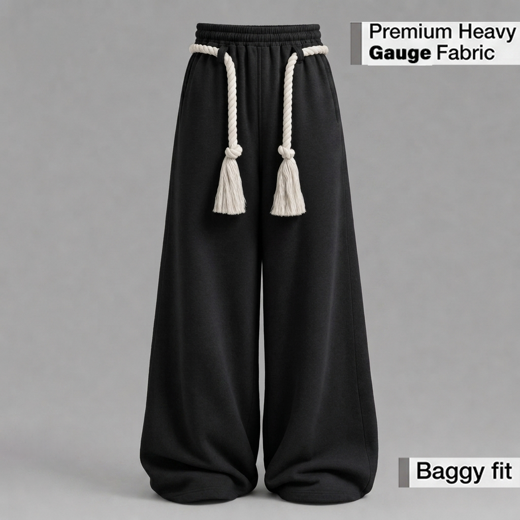 TOJI Rope Unisex Straight Fit Baggy Pants