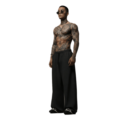 Basic Pure Unisex Straight Fit Baggy Pants