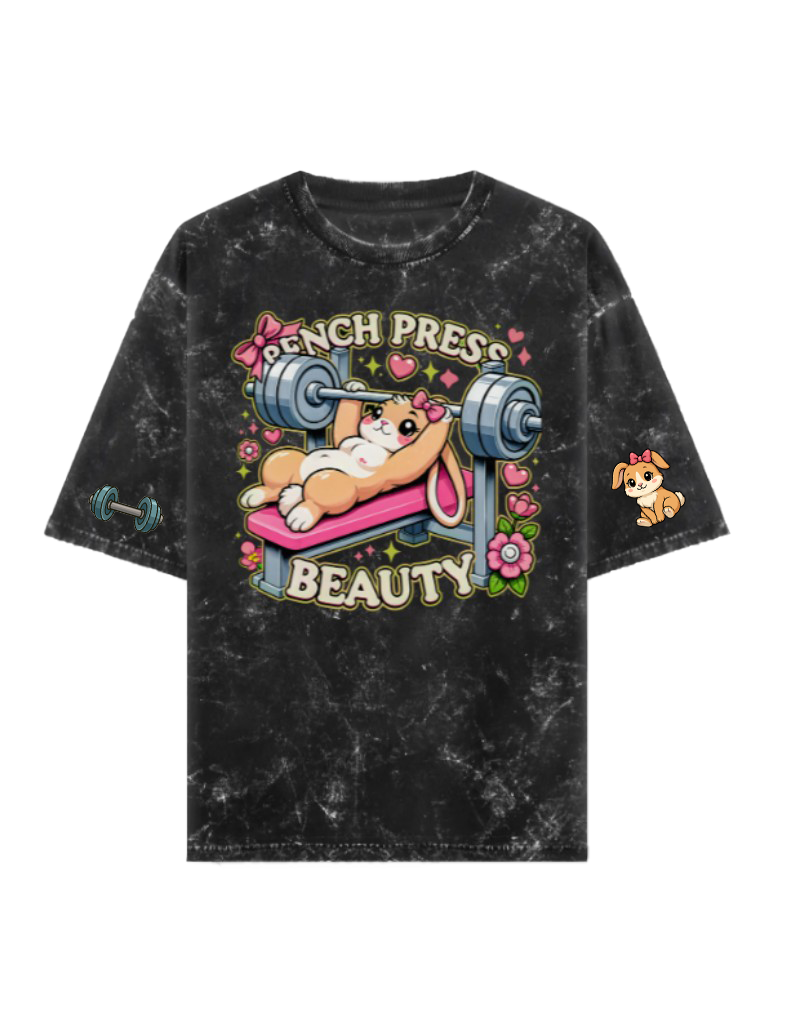 🐰 Bench Press Oversized Acid Washed Tshirt