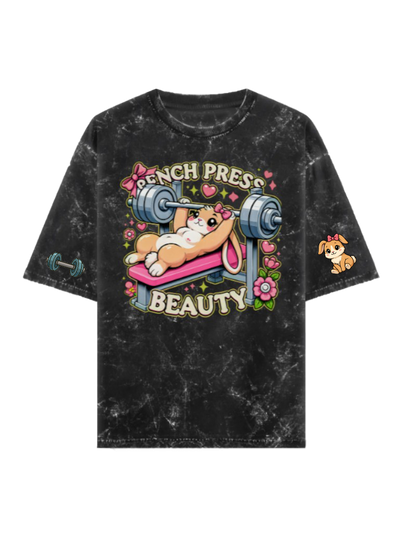 🐰 Bench Press Oversized Acid Washed Tshirt