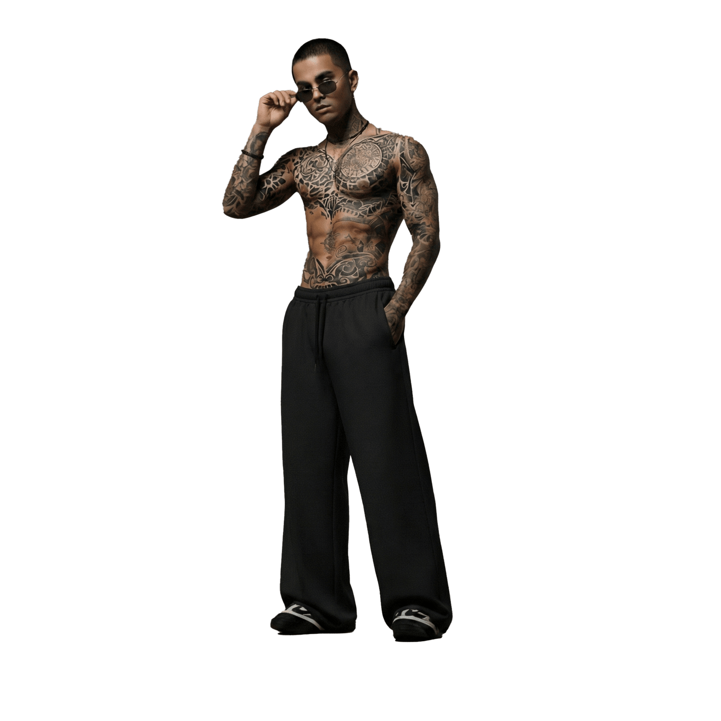 Basic Pure Unisex Straight Fit Baggy Pants