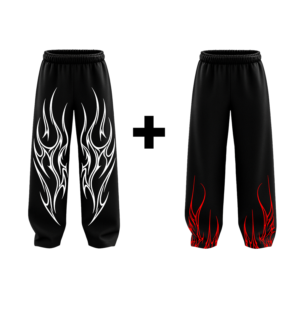 Bundle of 2 Straight Fit Baggy Pants