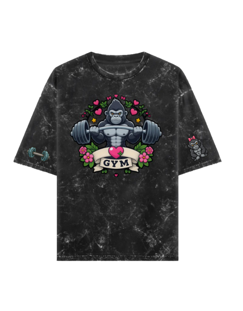 🦍 Gorilla King Oversized Acid Washed Tshirt