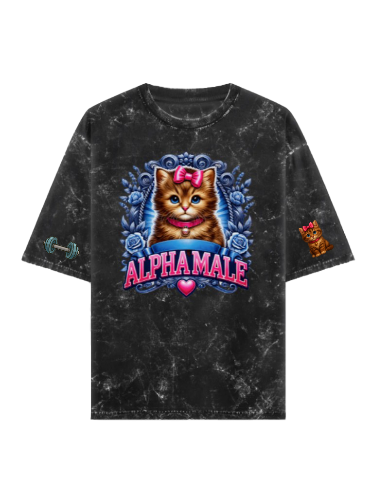 🐱 Alpha Male Oversized Acid Washed Tshirt