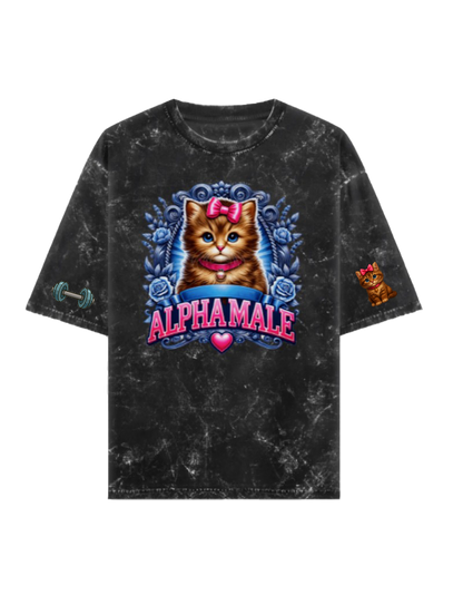 🐱 Alpha Male Oversized Acid Washed Tshirt