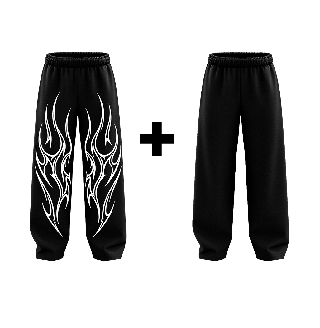 Bundle of 2 Straight Fit Baggy Pants