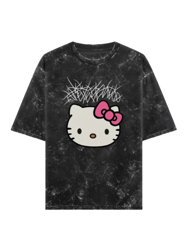 Throned Thoughts Acid Washed Oversized Tee