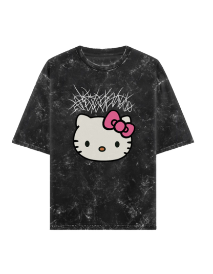 Throned Thoughts Acid Washed Oversized Tee