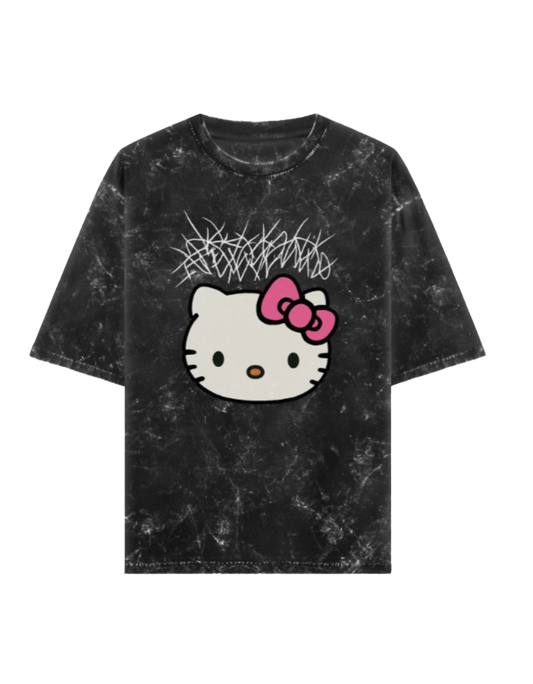 Throned Thoughts Acid Washed Oversized Tee