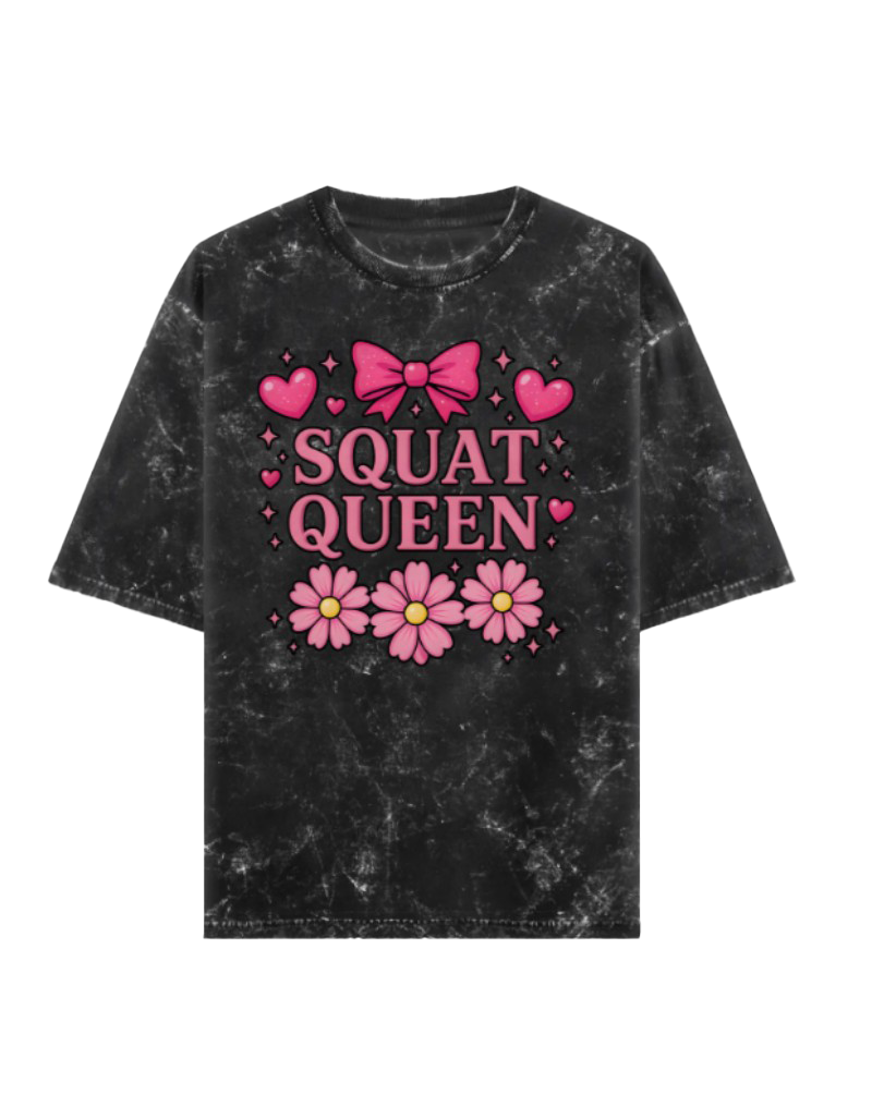 Squat Queen Acid Washed Oversized Tee