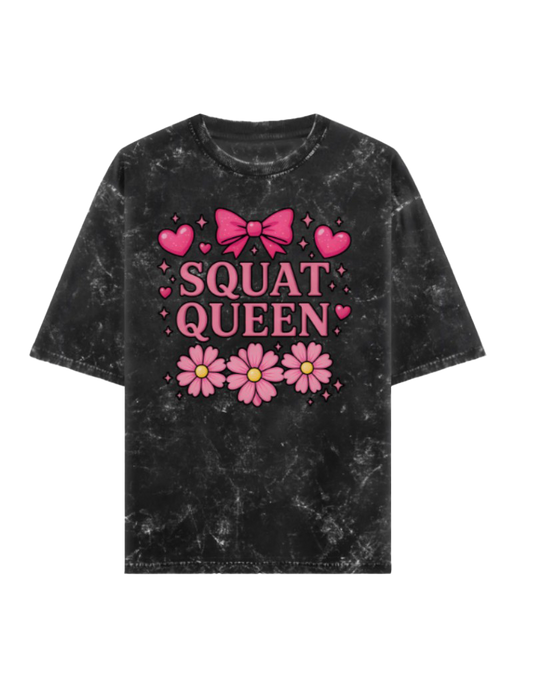 Squat Queen Acid Washed Oversized Tee