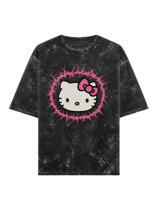 Spiked Sweetie Acid Washed Oversized Tee