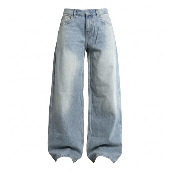 Ice Wash Wide Baggy Jeans