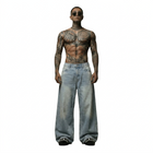 Ice Wash Wide Baggy Jeans
