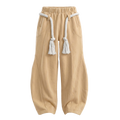 Beige TOJI Rope Unisex Barrel Fit Baggy Pants