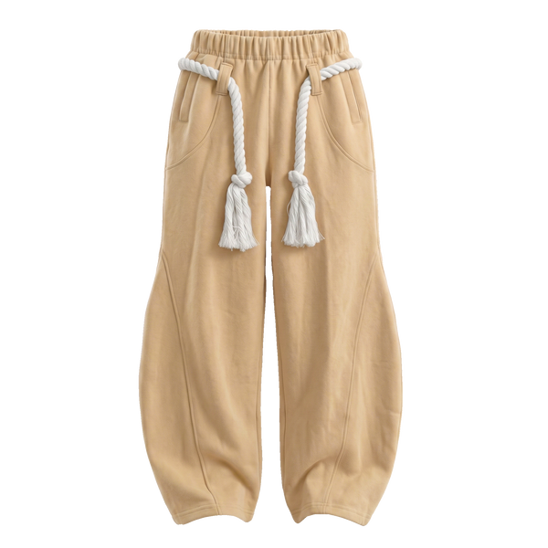 Beige TOJI Rope Unisex Barrel Fit Baggy Pants