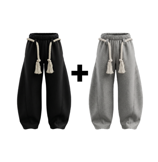 TOGI Rope Grey + Black Balloon Super Baggy Heavy Pants