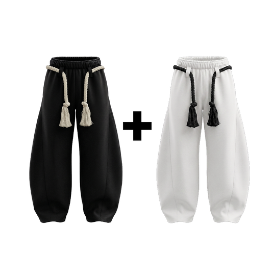 TOGI Rope Grey + Black Balloon Super Baggy Heavy Pants