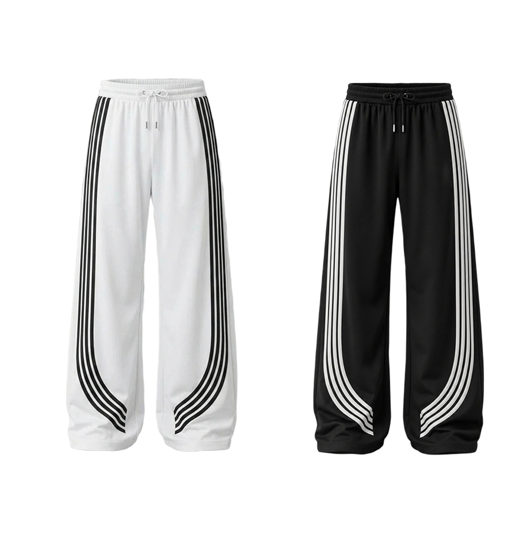 Overdrive White + Black Premium Baggy Pants Combo
