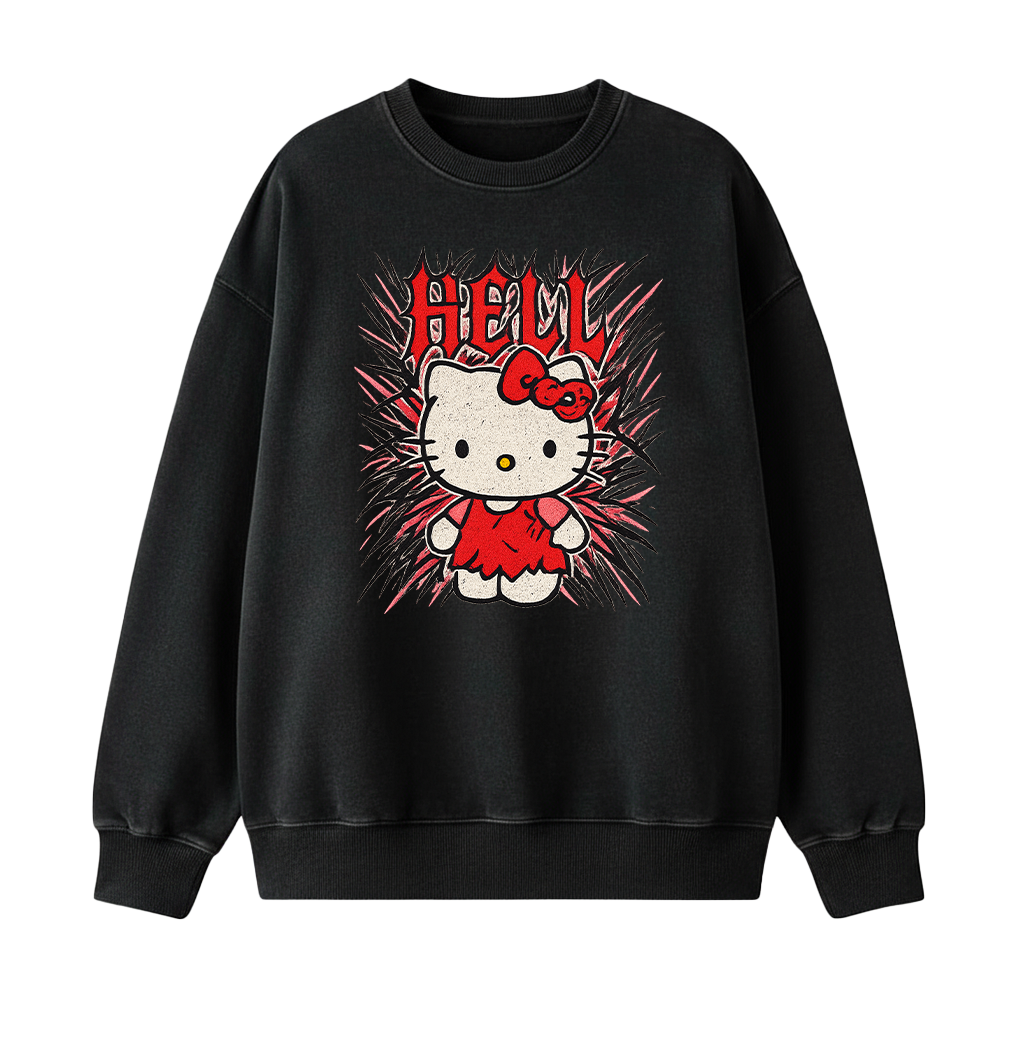 HELL-O Kitty Premium Oversized Heavyweight Sweatshirt