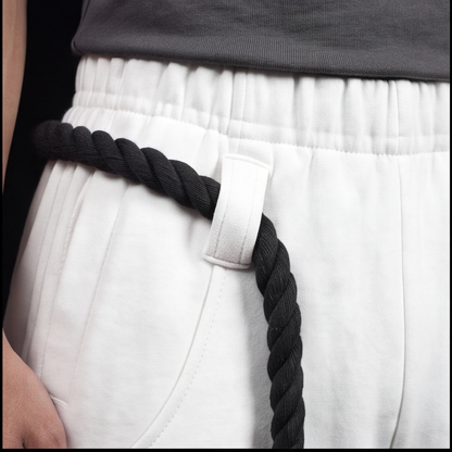 WHITE TOJI Rope Unisex Barrel Fit Baggy Pants