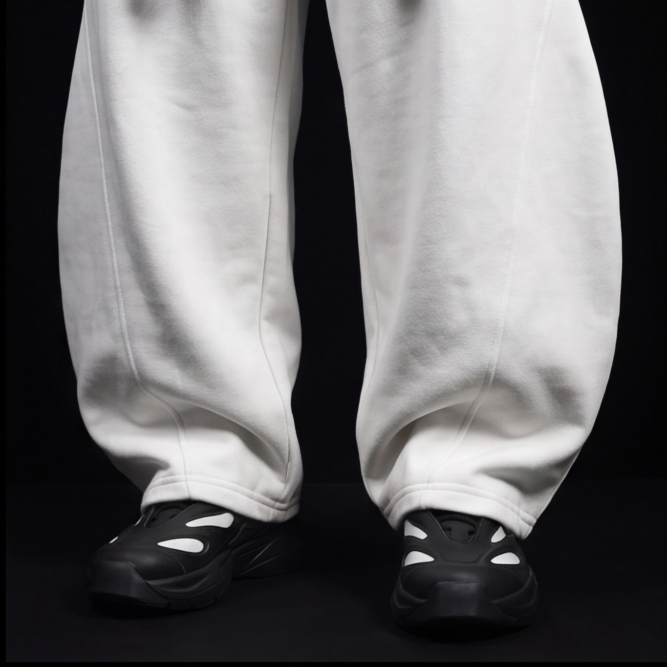 WHITE TOJI Rope Unisex Barrel Fit Baggy Pants