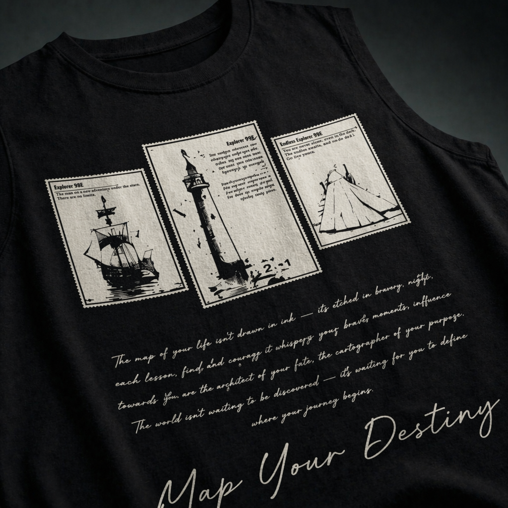 Map Your Destiny Black Gym Vest