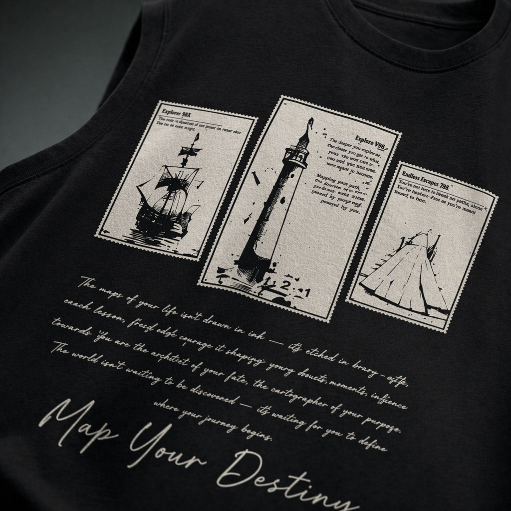 Map Your Destiny Black Gym Vest