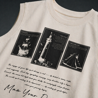 Map Your Destiny White Gym Vest