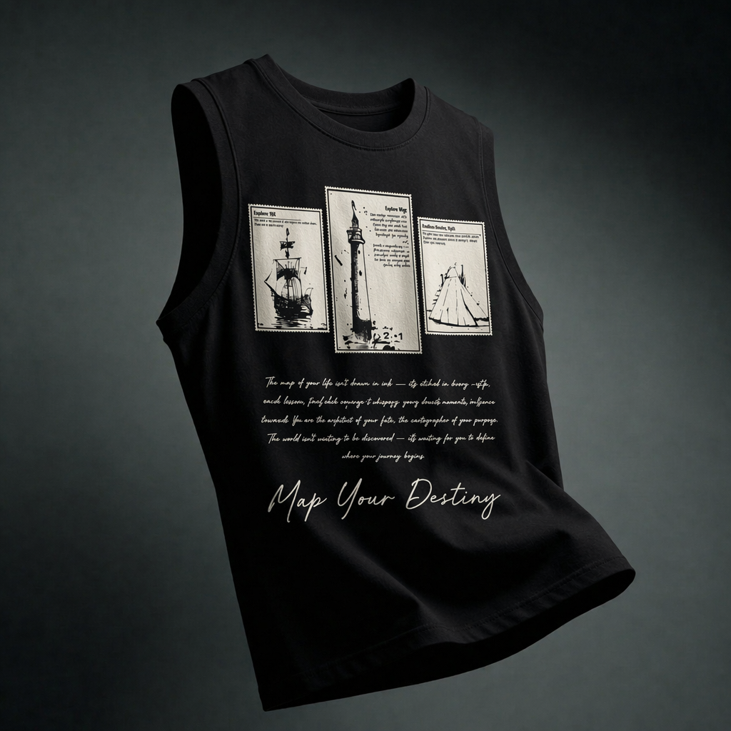 Map Your Destiny Black Gym Vest
