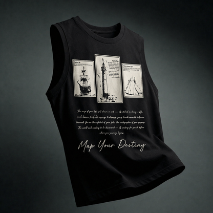 Map Your Destiny Black Gym Vest