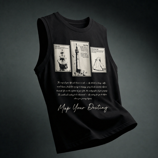 Map Your Destiny Black Gym Vest