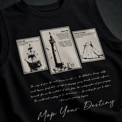 Map Your Destiny Black Gym Vest
