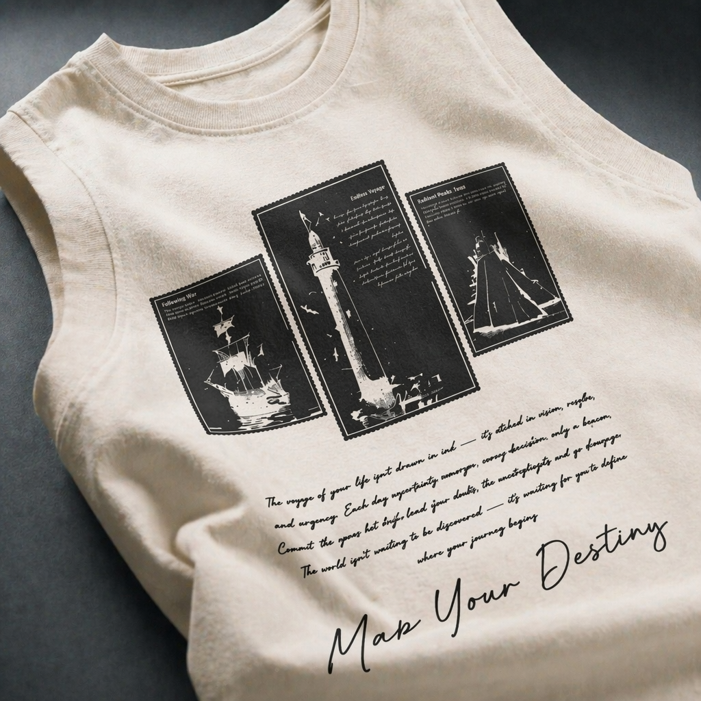Map Your Destiny White Gym Vest