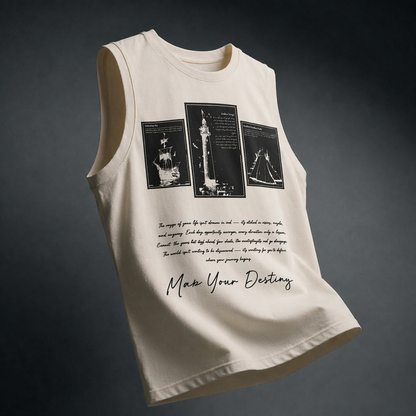 Map Your Destiny White Gym Vest