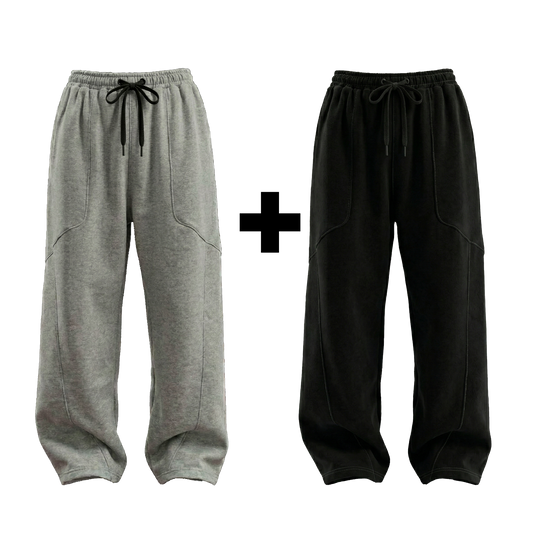 Panelled Pants Grey + Black Bundle