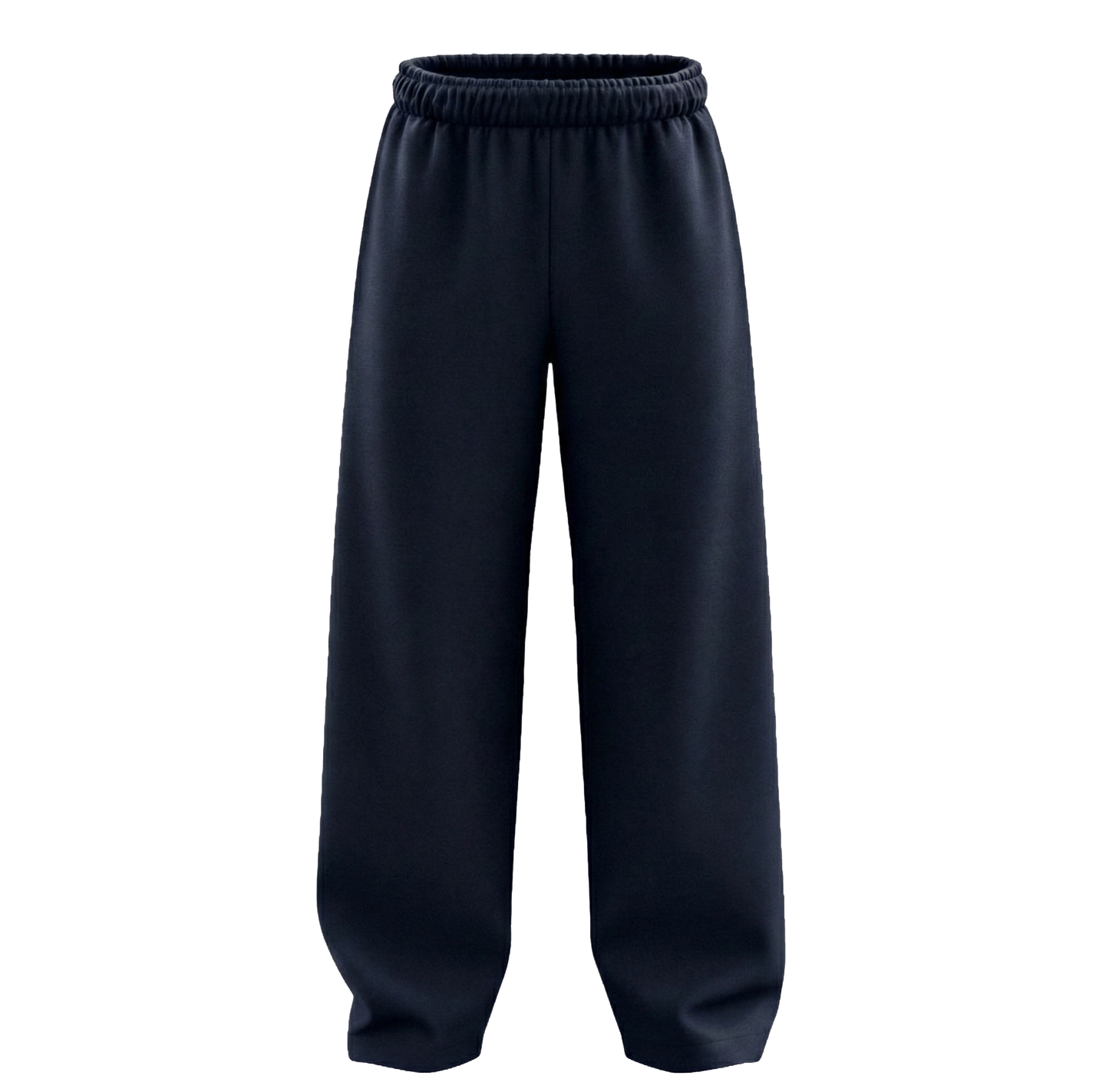 Basic Navy Blue Unisex Straight Fit Baggy Pants