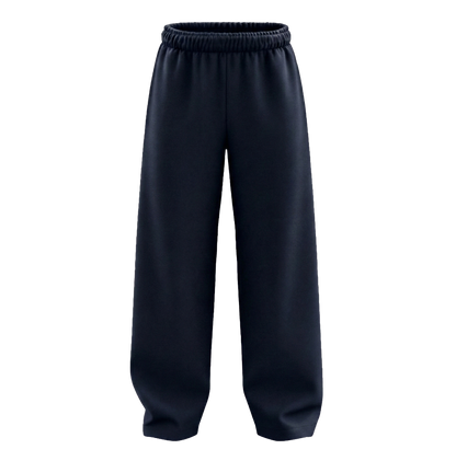 Basic Pure Unisex Straight Fit Baggy Pants