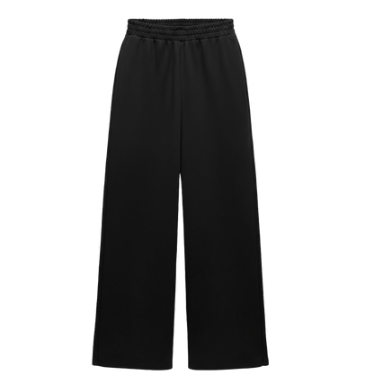 Basic Pure Black Unisex Straight Fit Baggy Pants