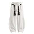 White TOJI Rope Unisex Barrel Fit Baggy Pants